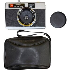 Halina Paulette Junior 35mm Film Camera 45mm Lens with Case‎ Vintage
